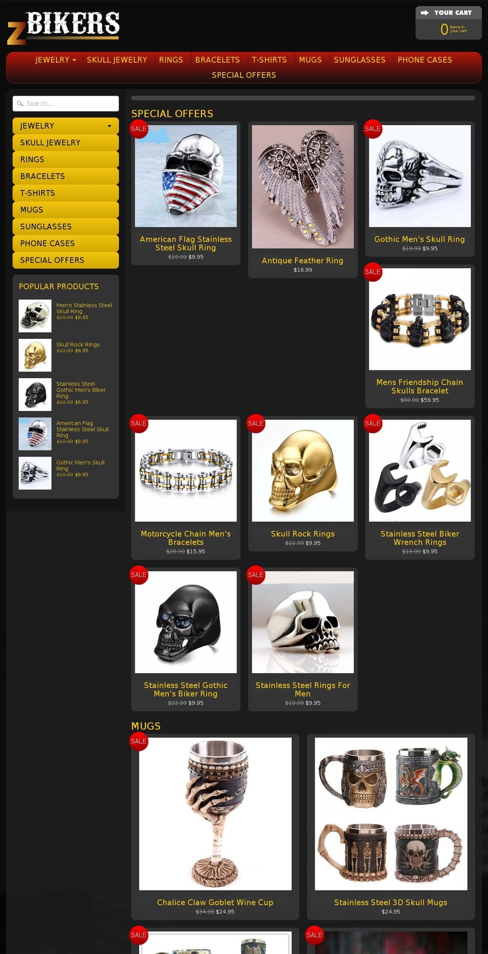 zbikers.com shopify website screenshot