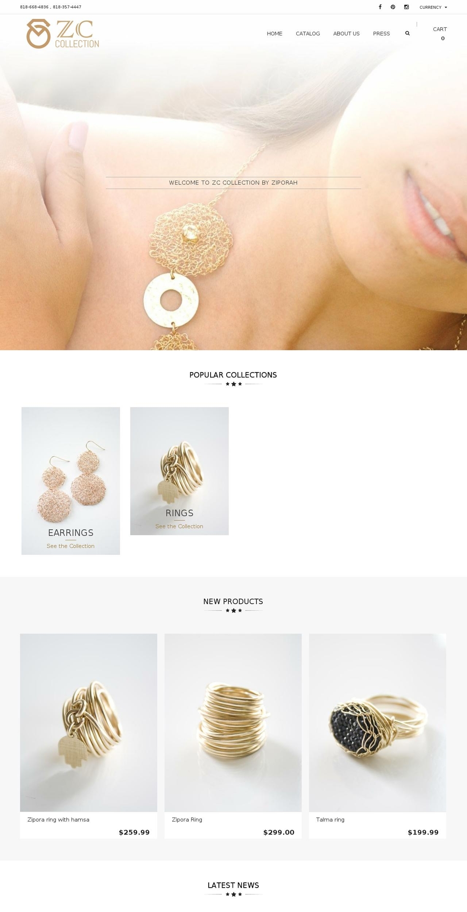 jewelry-r13 Shopify theme site example zccollection.com