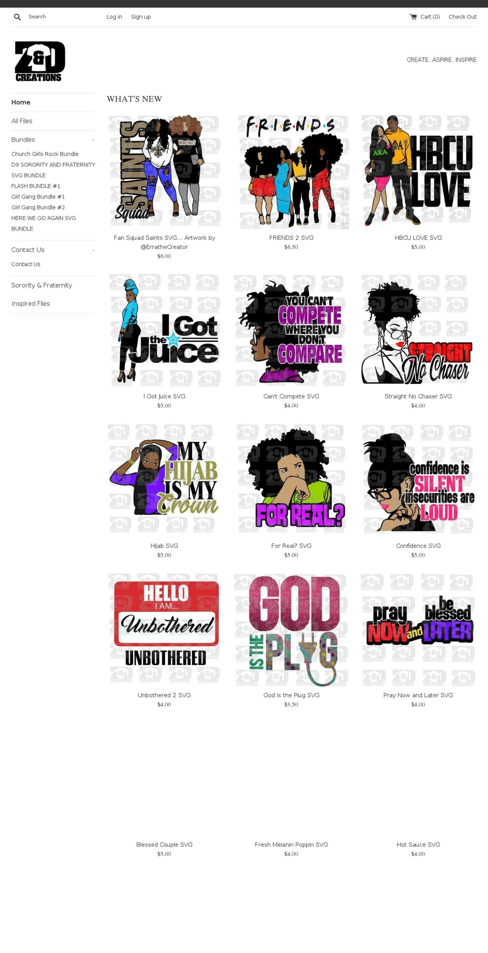 zdcreations.com — Shopify storefront screenshot