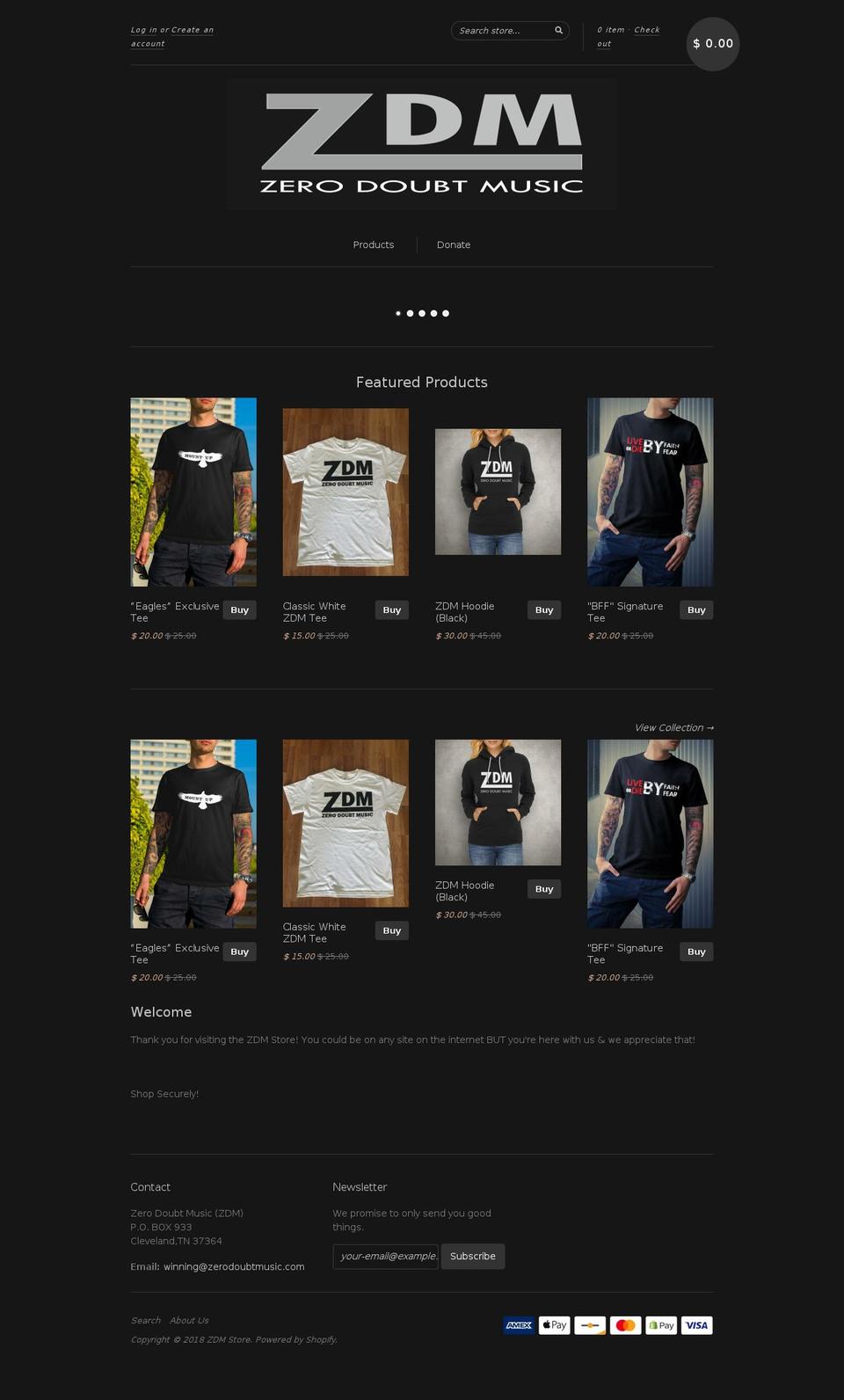 zdmstore.com — Shopify storefront screenshot