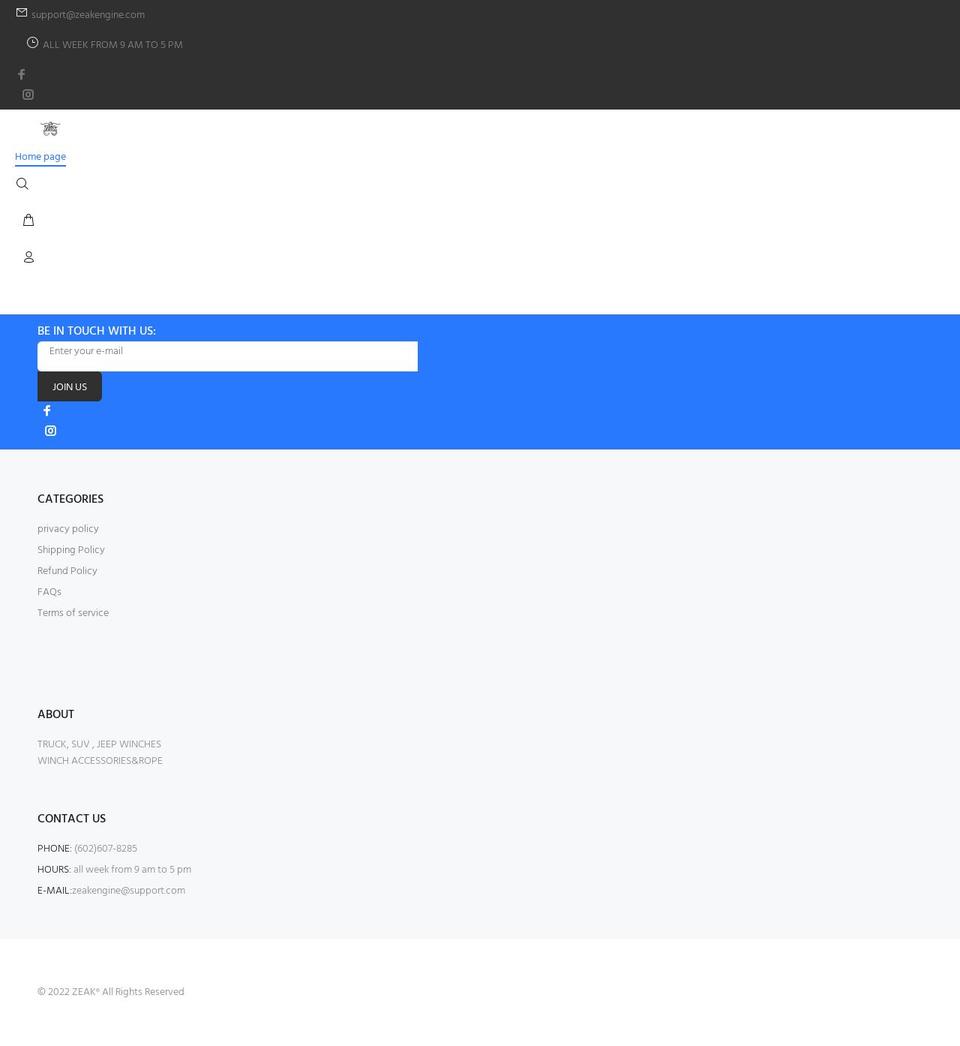 zeakengine.com shopify website screenshot