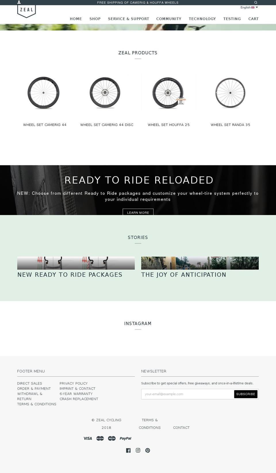 zeal-cycling.com shopify website screenshot