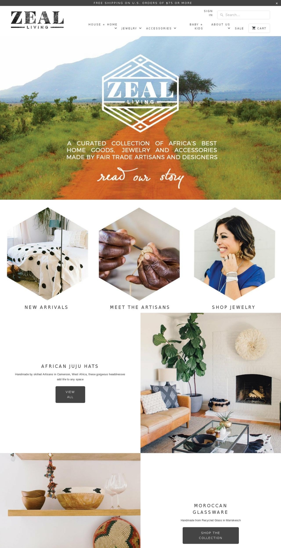 zeal-living.com shopify website screenshot