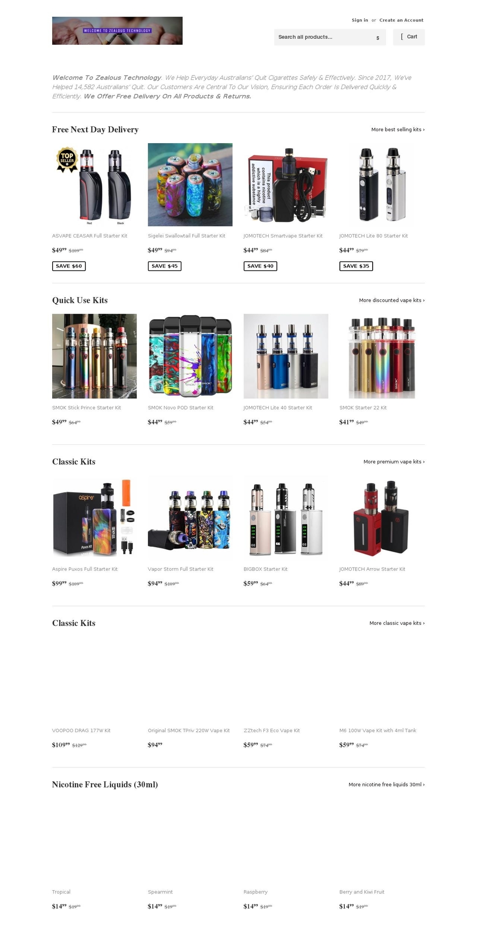 zealoustechnology.org shopify website screenshot