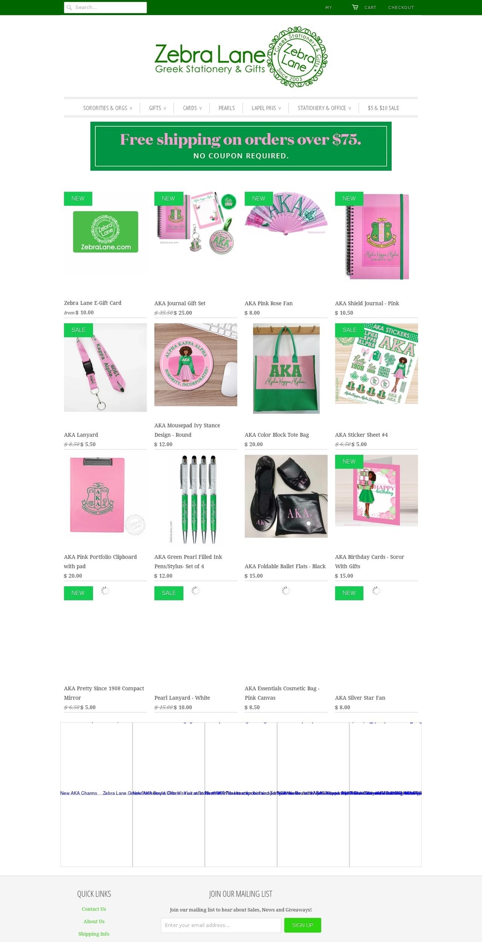 zebra-lane.myshopify.com shopify website screenshot