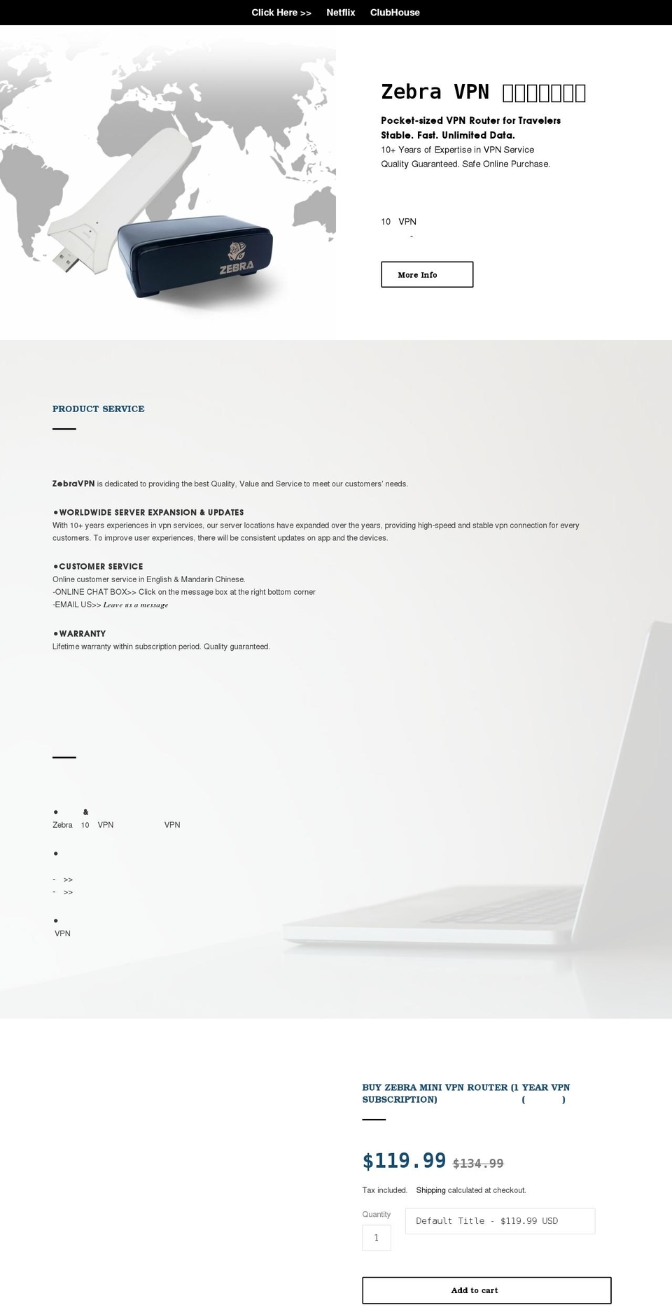 zebravpnusa.com shopify website screenshot