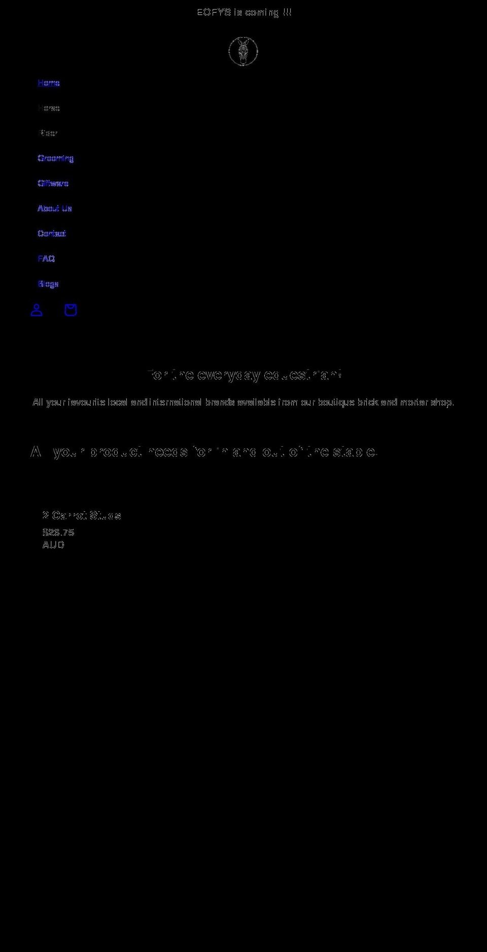 zebrulaequestrian.com.au shopify website screenshot