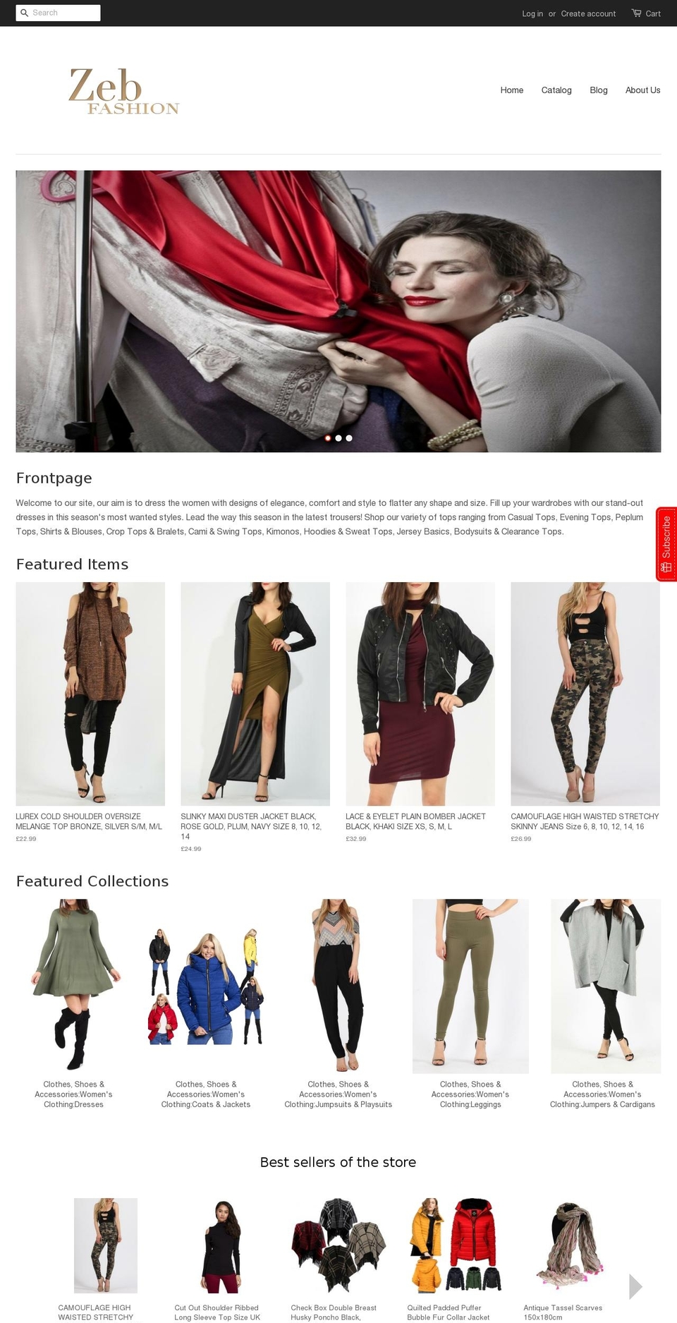 zebsfashion.com shopify website screenshot