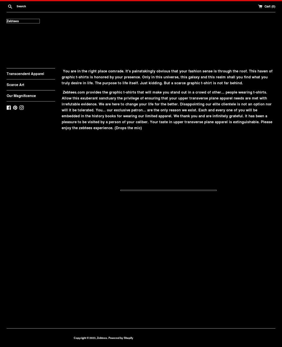 zebtees.com shopify website screenshot
