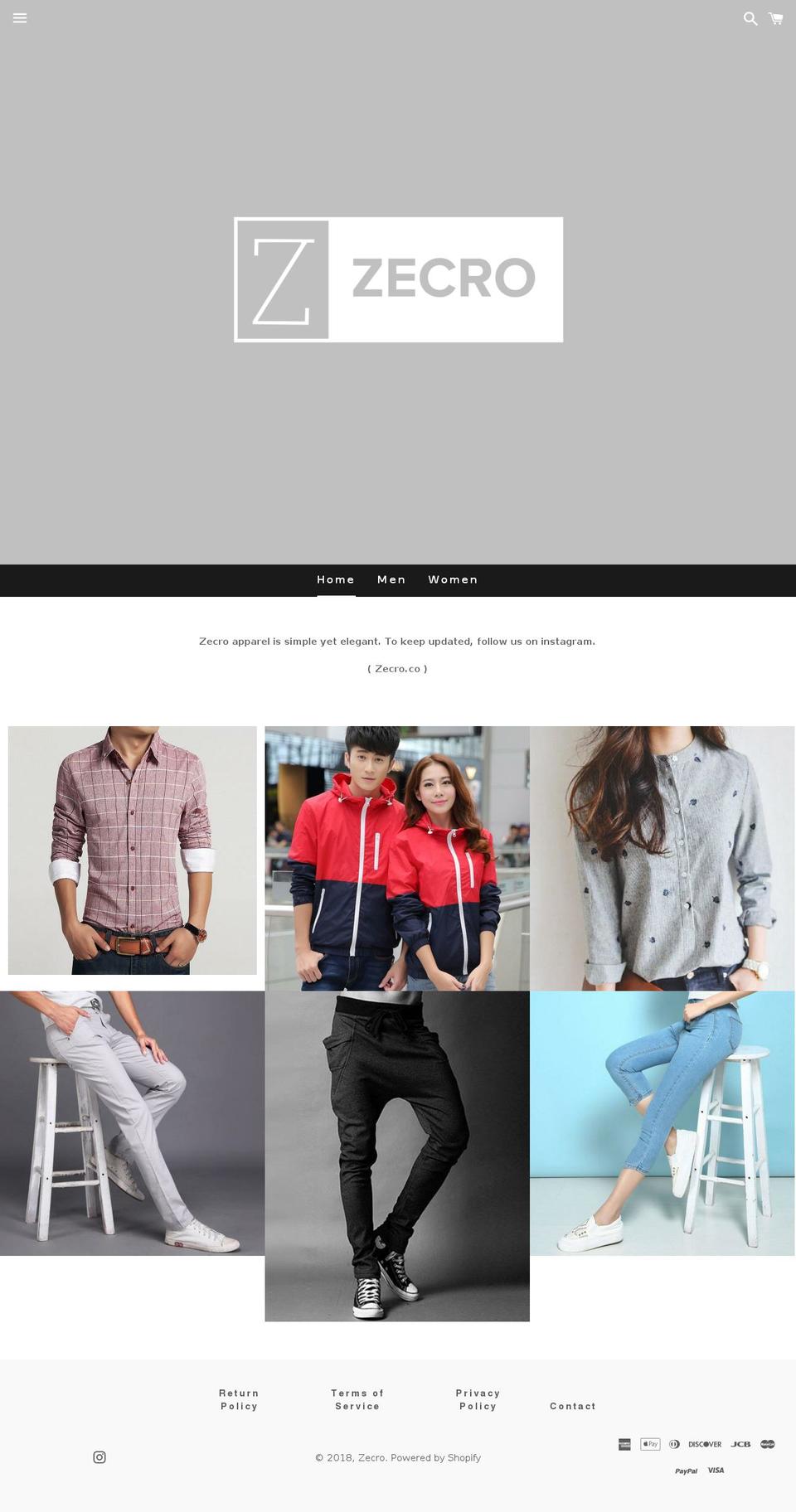 zecro-clothing.com — Shopify storefront screenshot