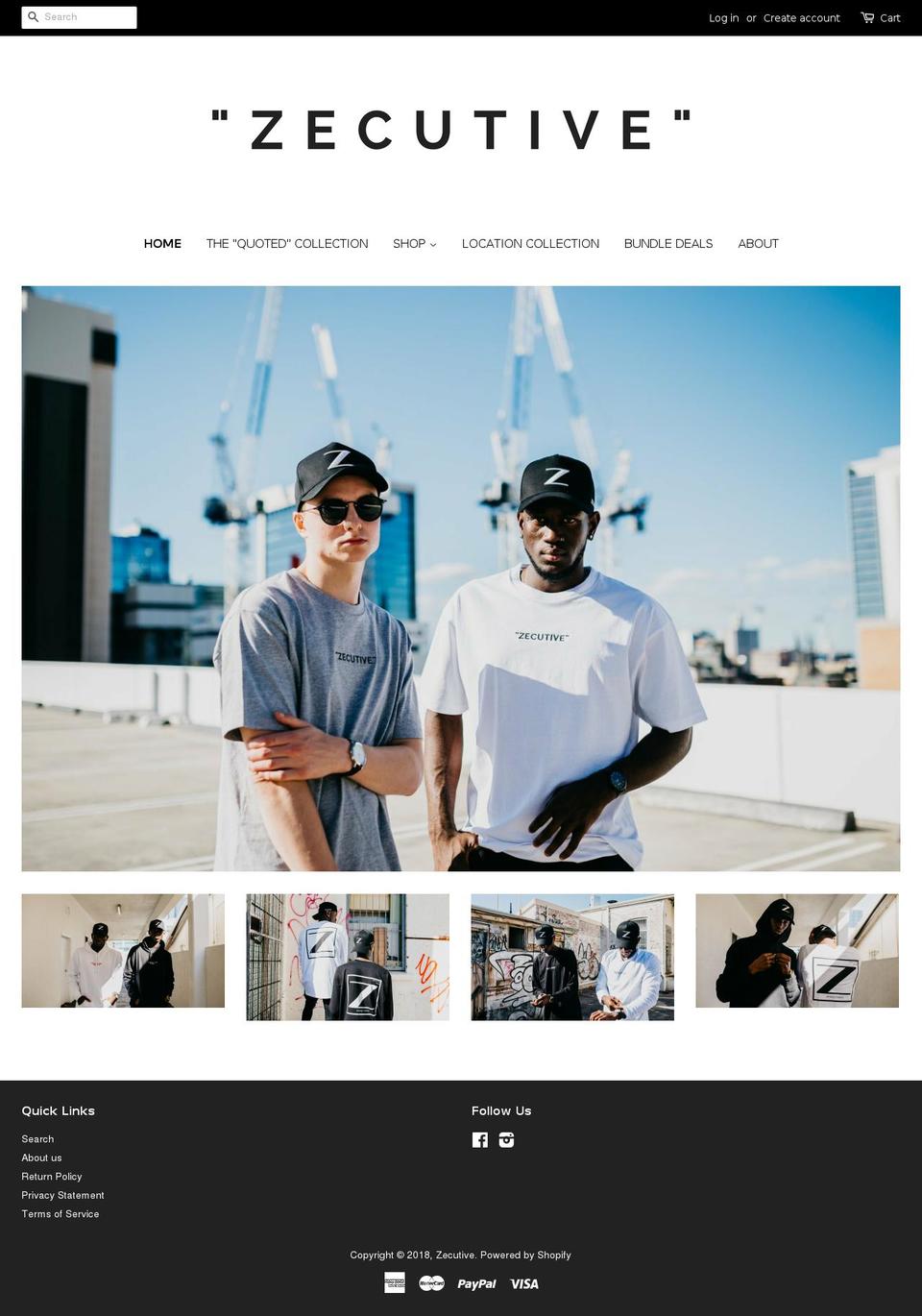 zecutiveshop.com shopify website screenshot