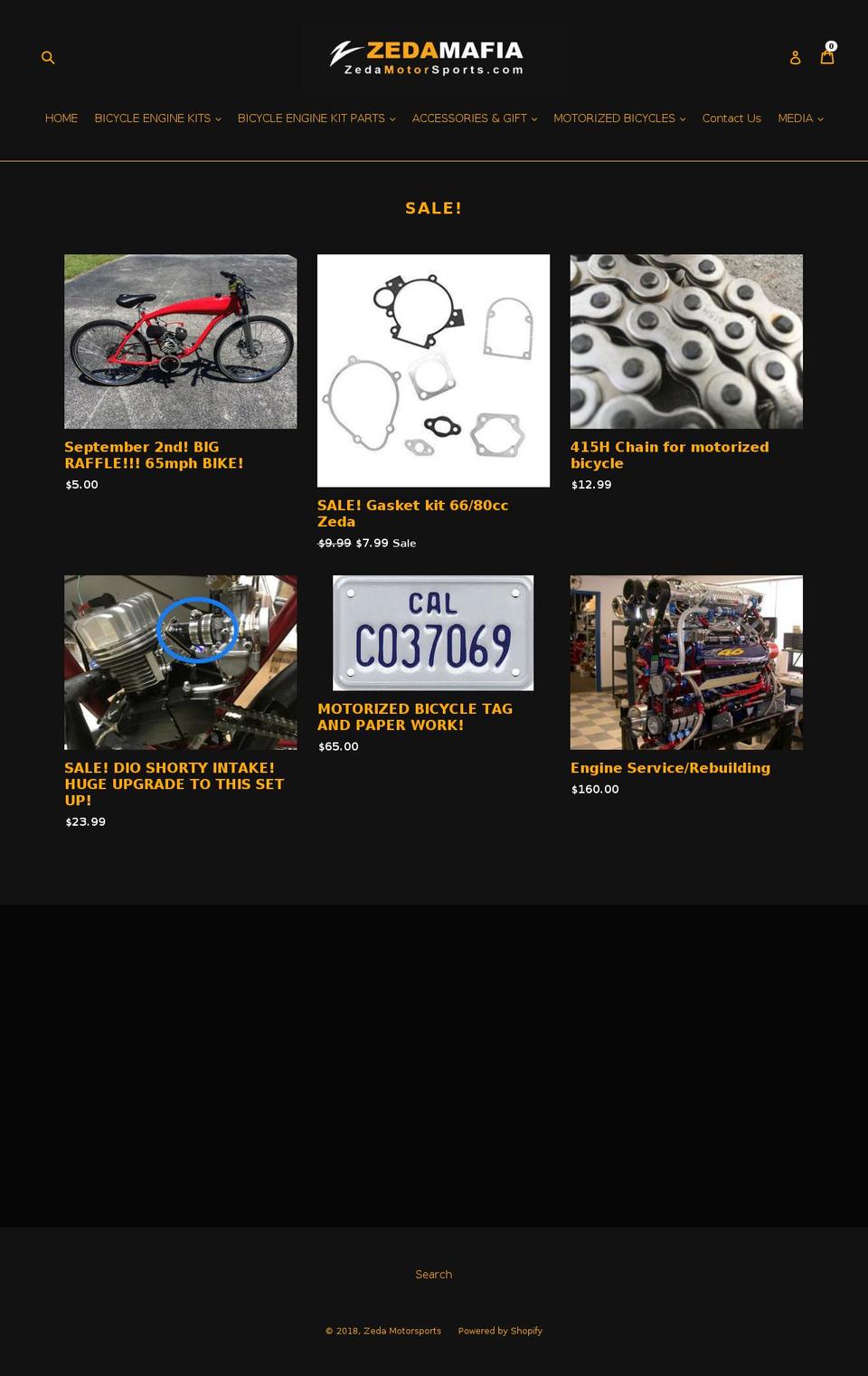 zedamotorsports.com — Shopify storefront screenshot