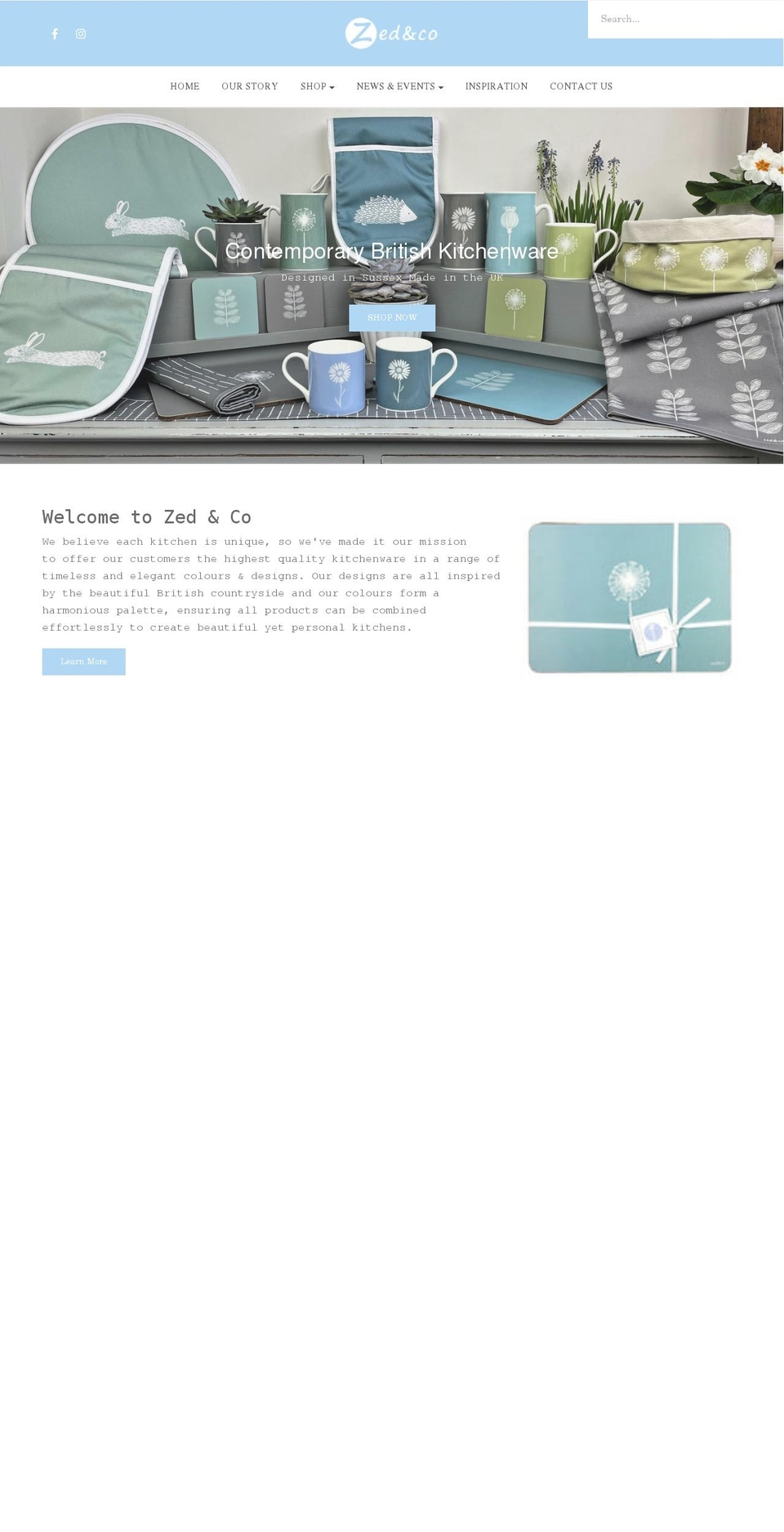 zedandco.co.uk shopify website screenshot