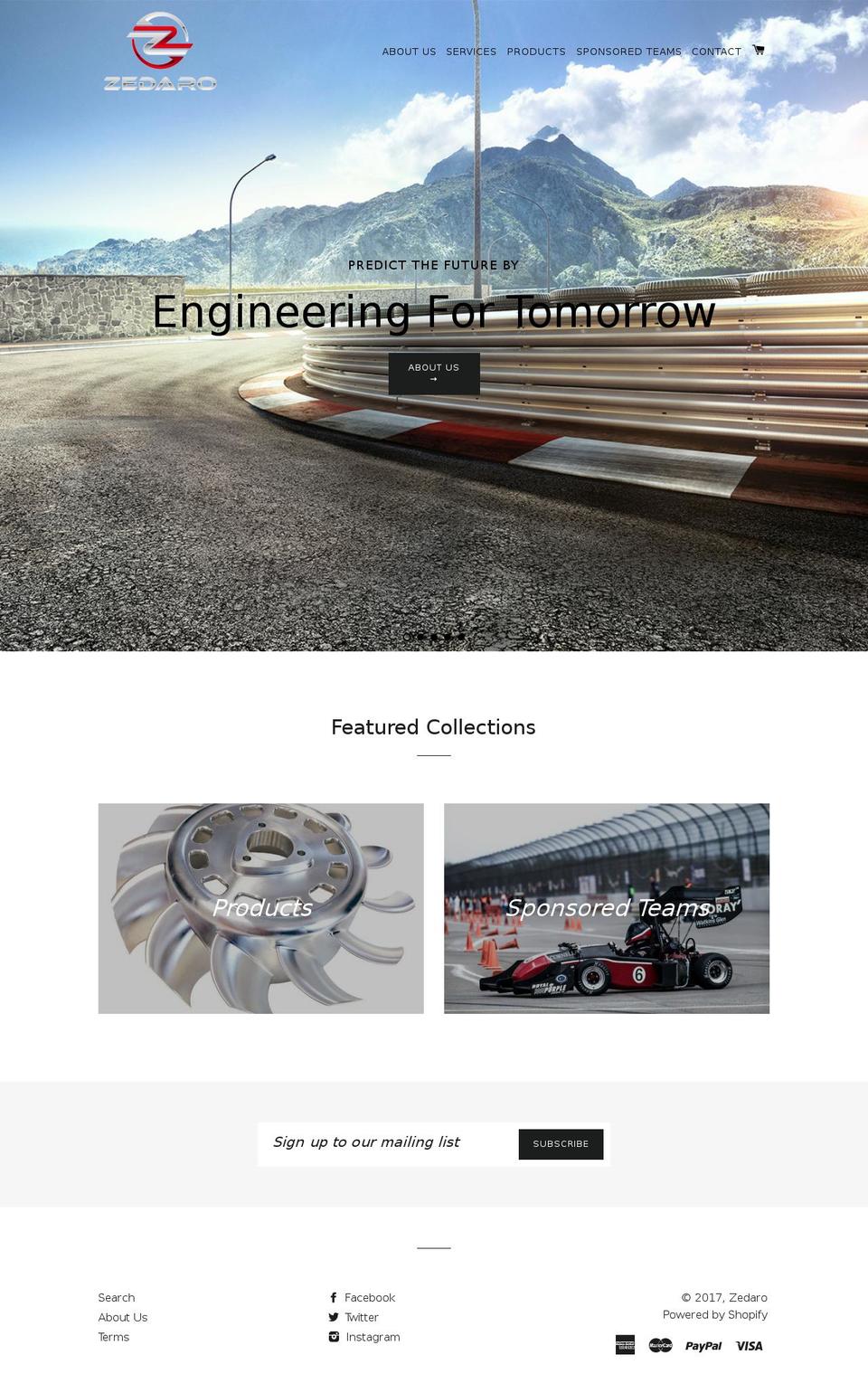 zedarro.com shopify website screenshot