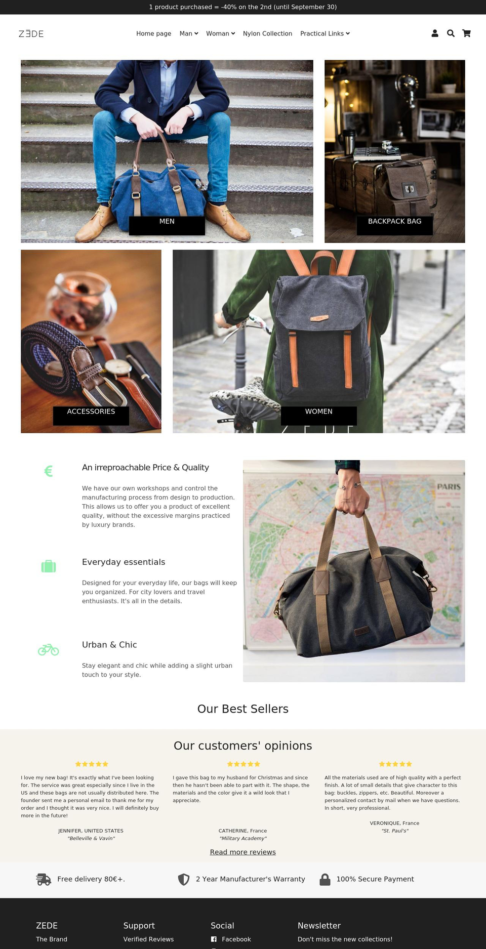 zede-paris.com shopify website screenshot