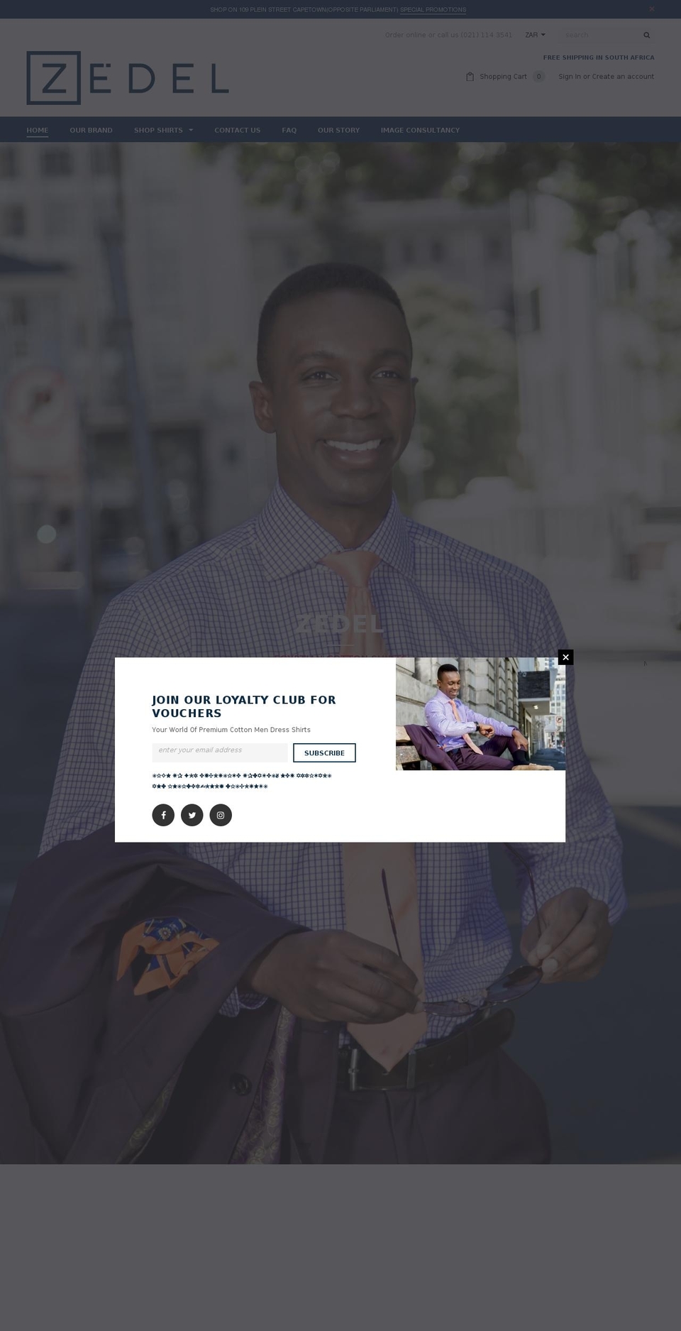 zedel.co.za shopify website screenshot