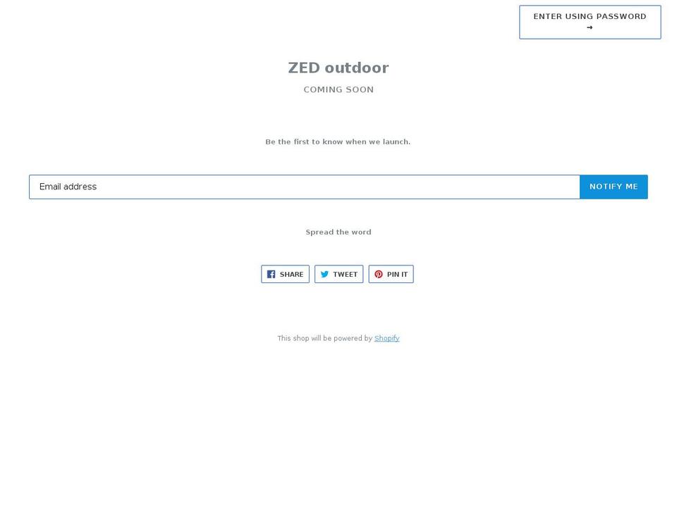 zedoutdoor.com shopify website screenshot