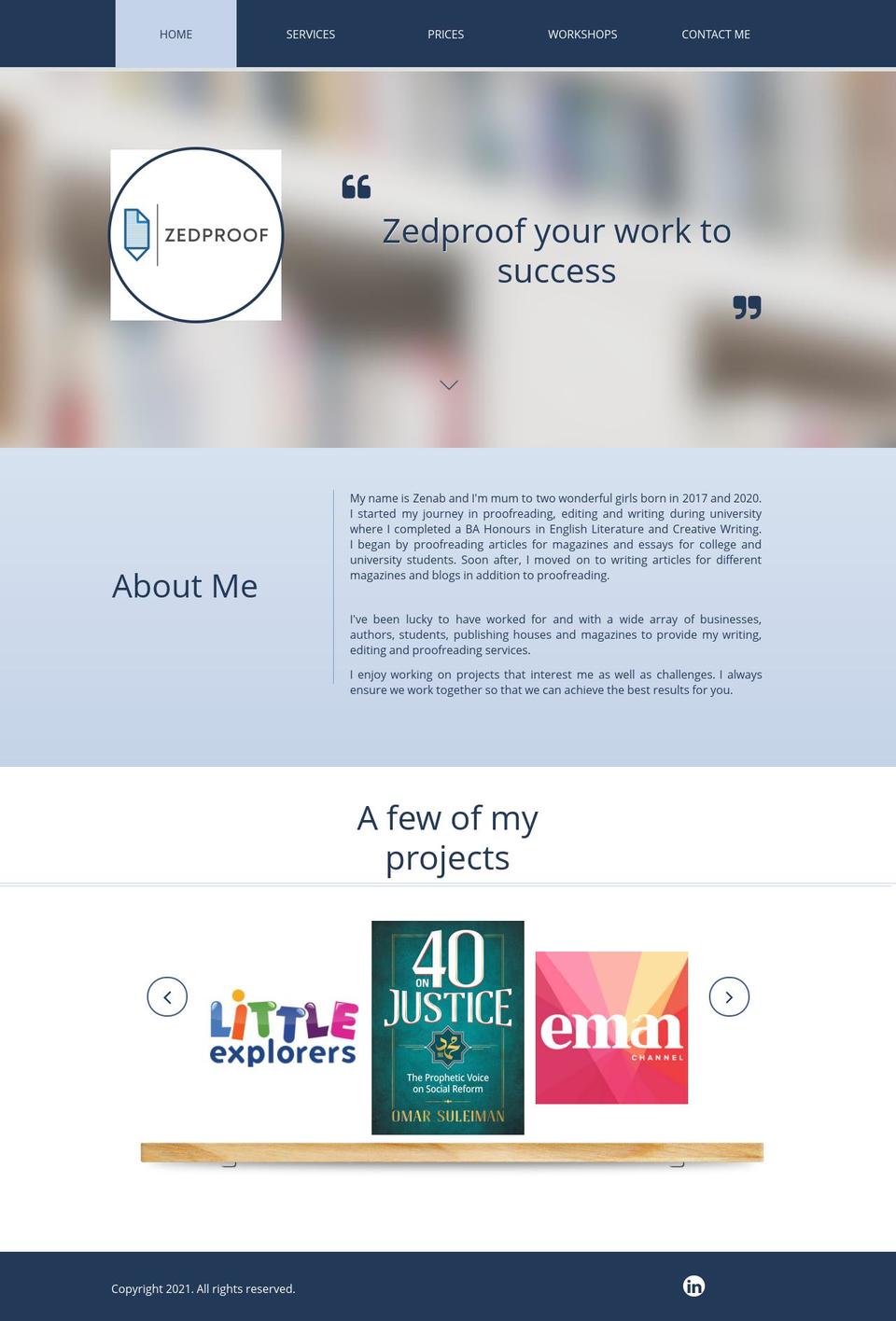 zedproof.com — Shopify storefront screenshot