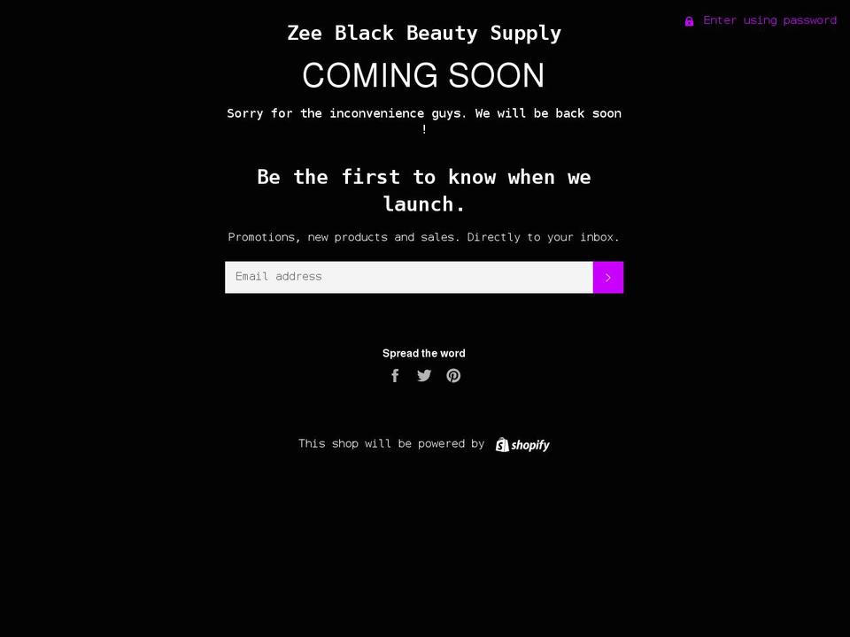 zeeblackbeauty.com shopify website screenshot