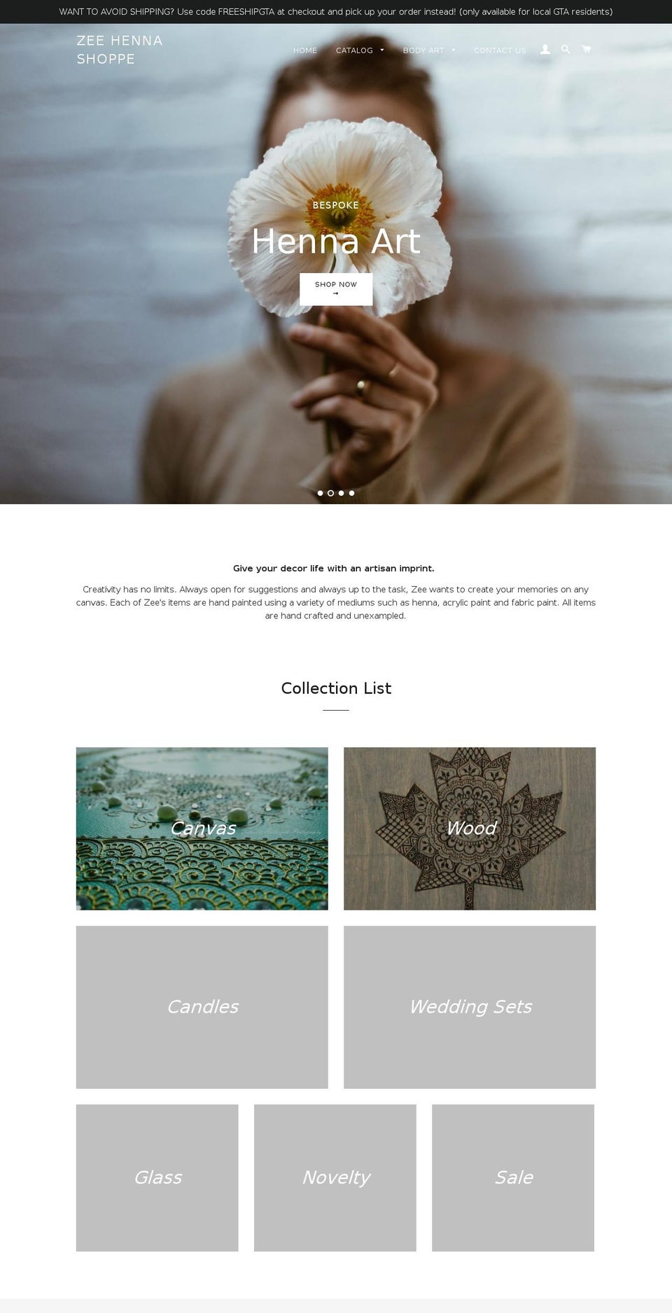 zeehennashoppe.com shopify website screenshot