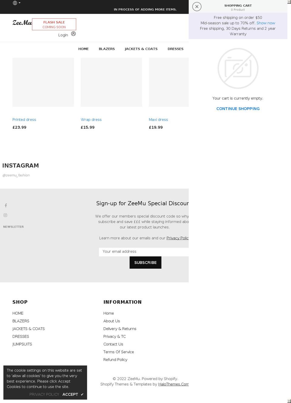 zeemu.co.uk shopify website screenshot