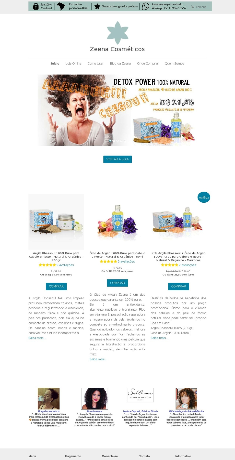 zeena.com.br shopify website screenshot