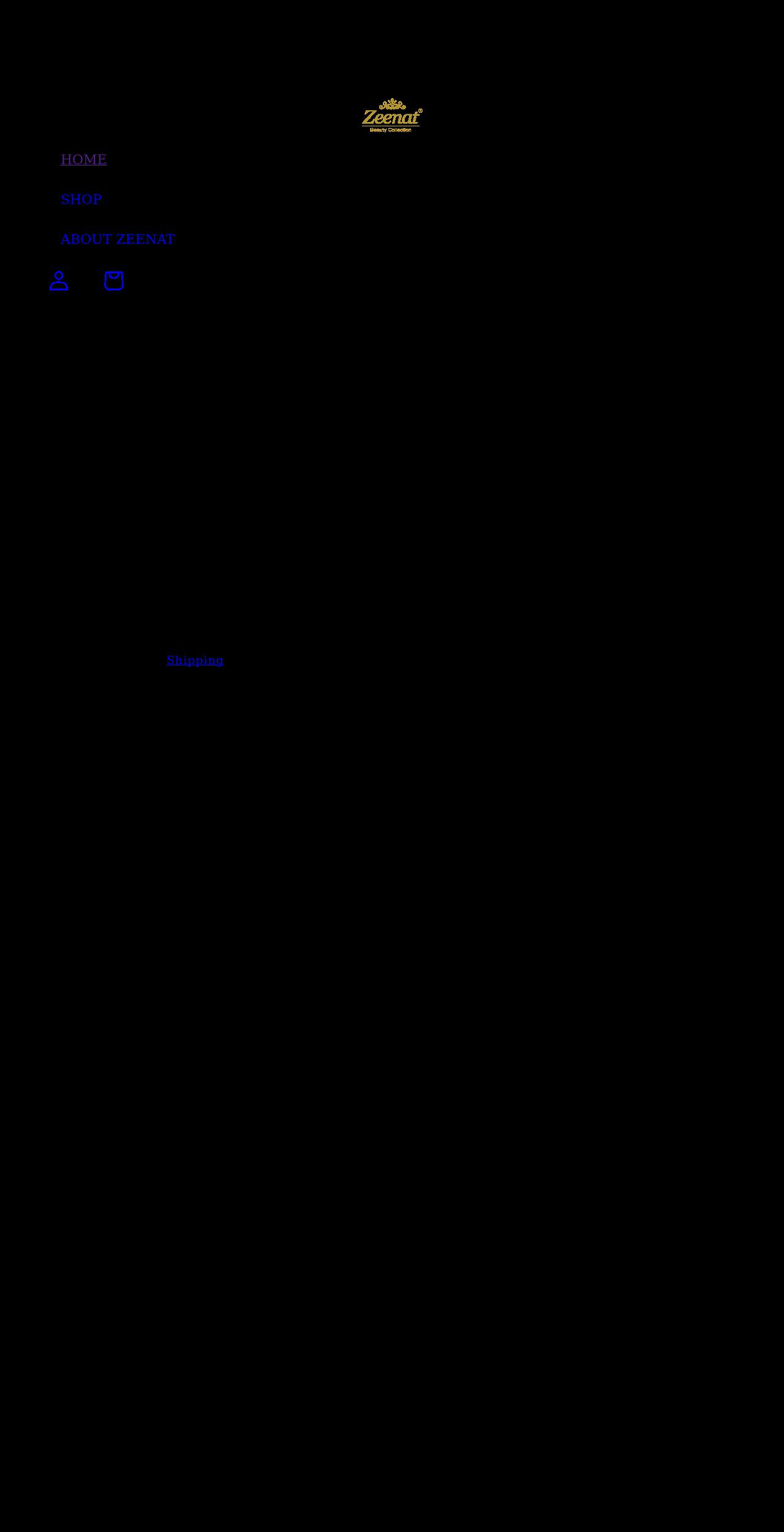 zeenat.com shopify website screenshot