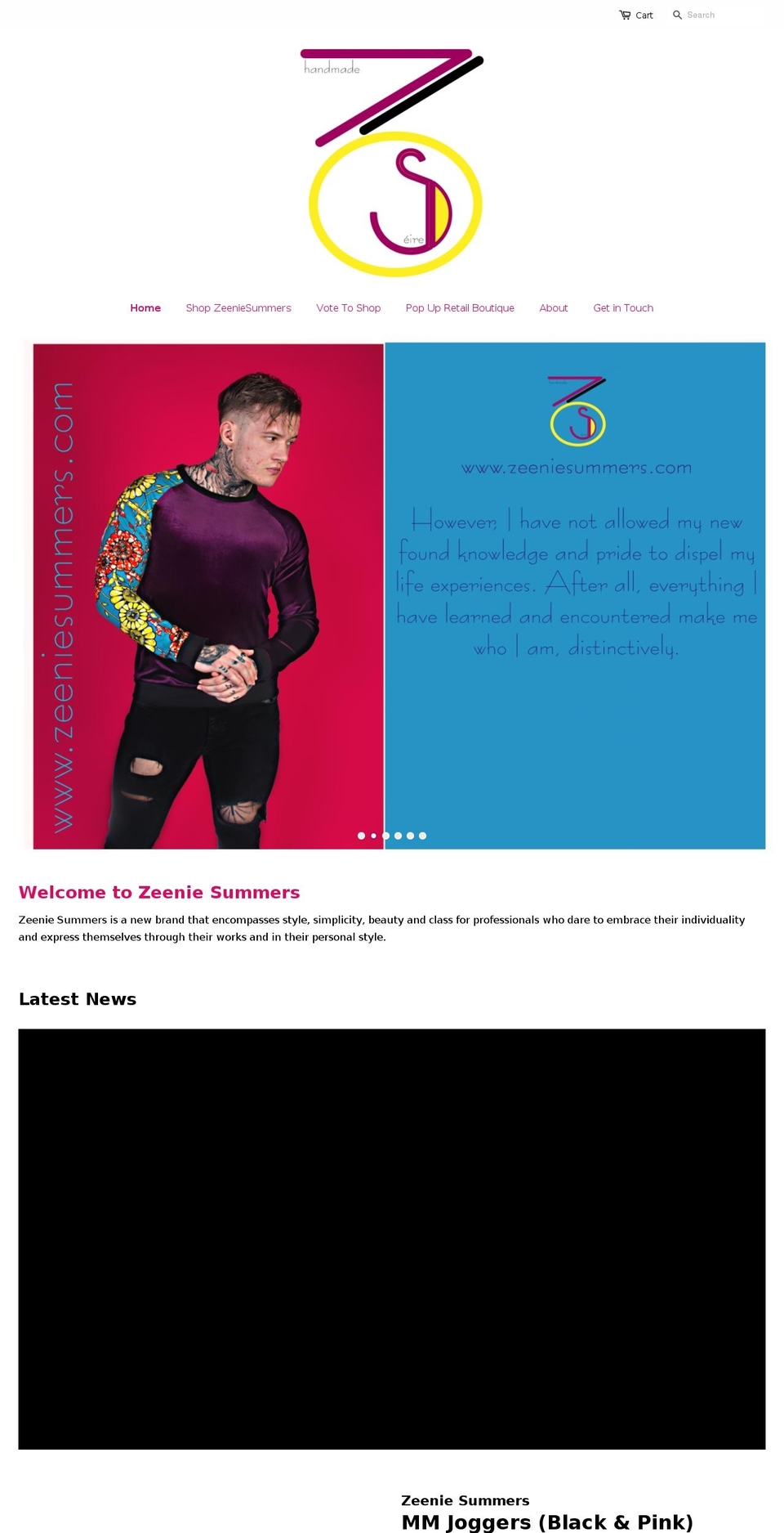 zeeniesummers.com — Shopify storefront screenshot