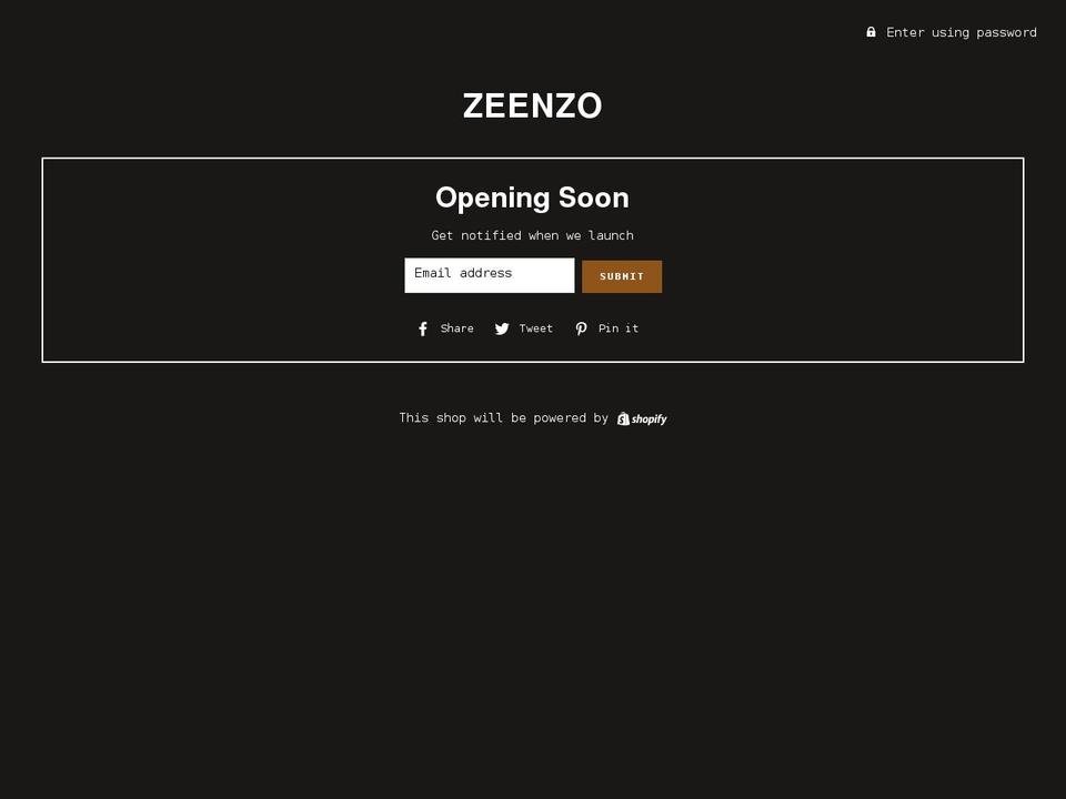 zeenzo.com shopify website screenshot