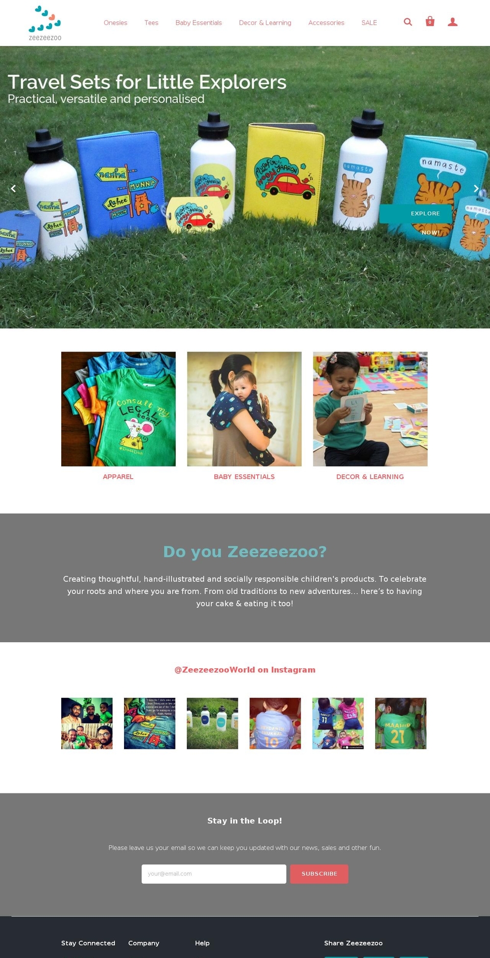 Startup Shopify theme site example zeezeezoo.in