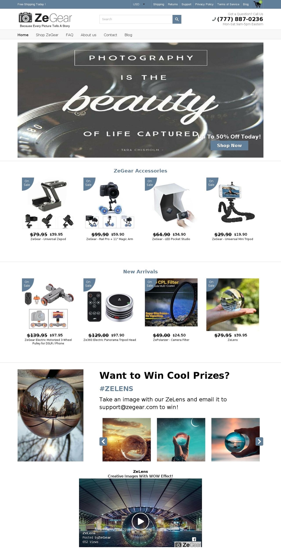 zegear.com — Shopify storefront screenshot
