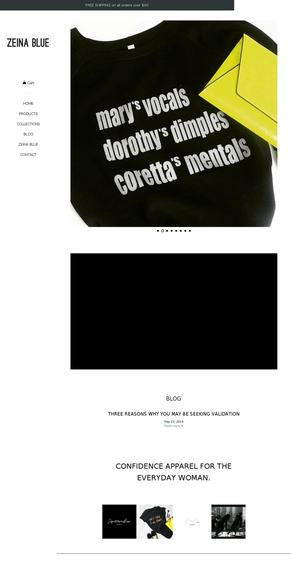 zeinablue.com — Shopify storefront screenshot
