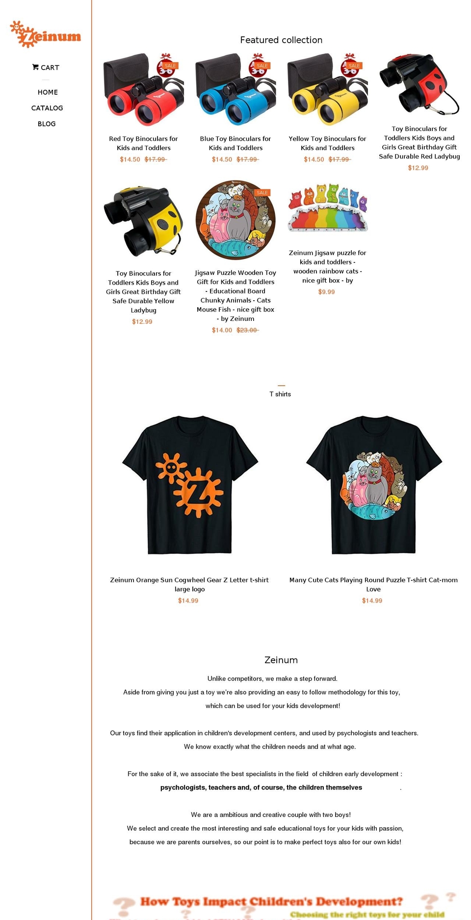 zeinum.com — Shopify storefront screenshot