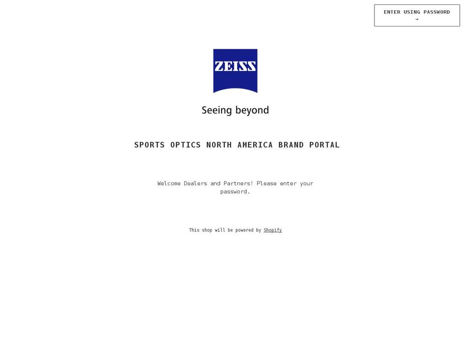 zeiss-dealer-portal.myshopify.com shopify website screenshot