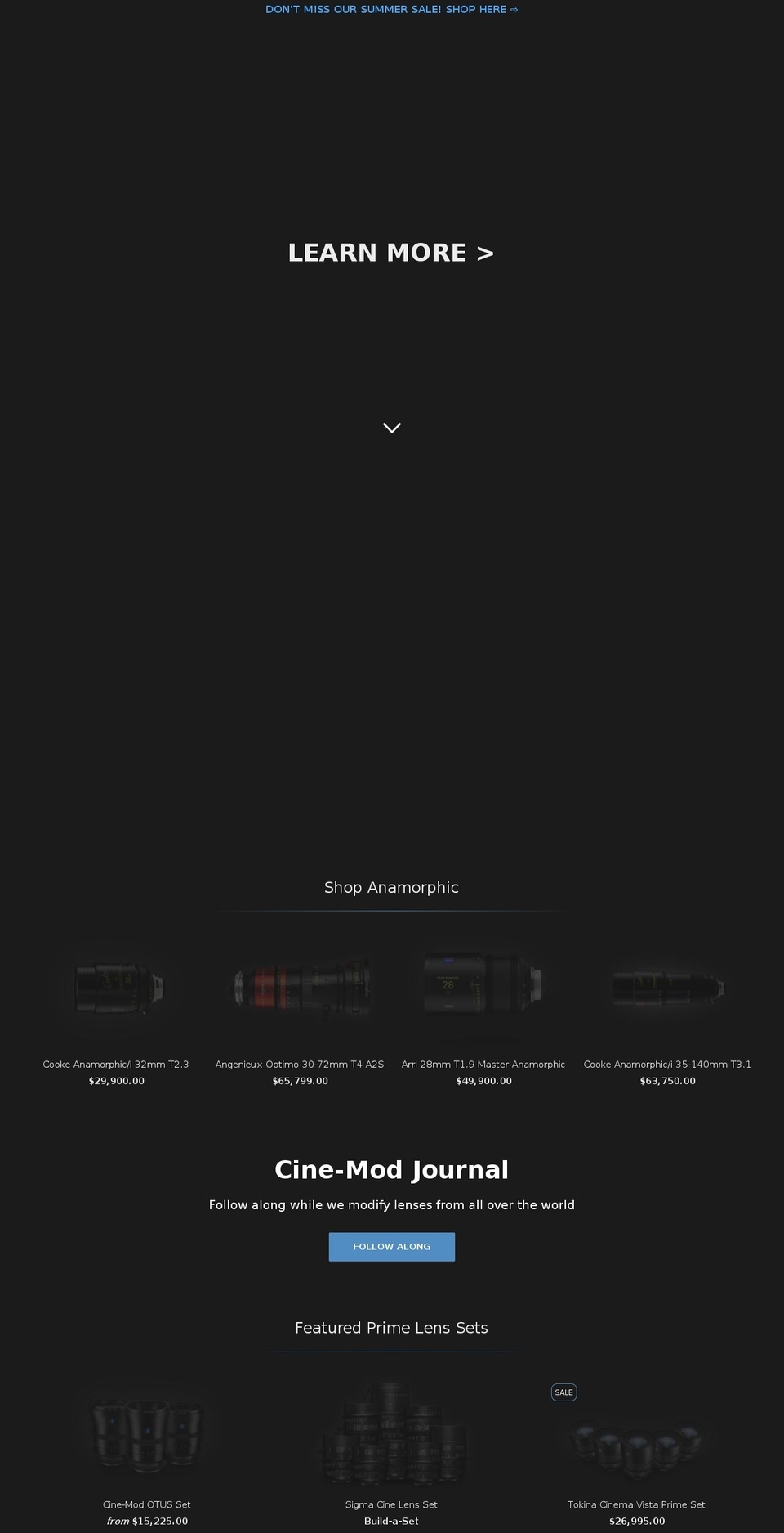 zeisscinelenses.com shopify website screenshot
