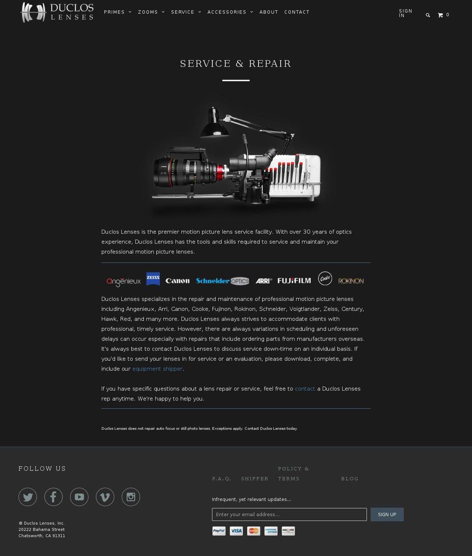 zeissservice.com shopify website screenshot