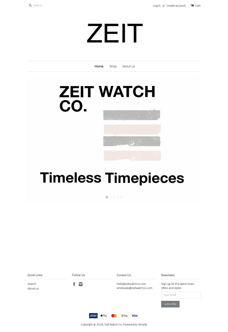 zeitwatch.com shopify website screenshot
