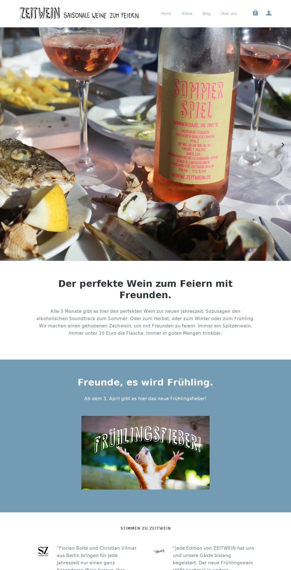 zeitwein.de shopify website screenshot