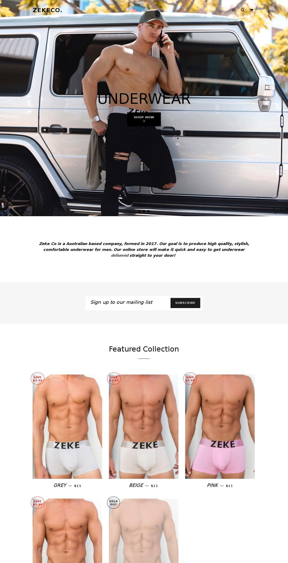 zekeco.com — Shopify storefront screenshot