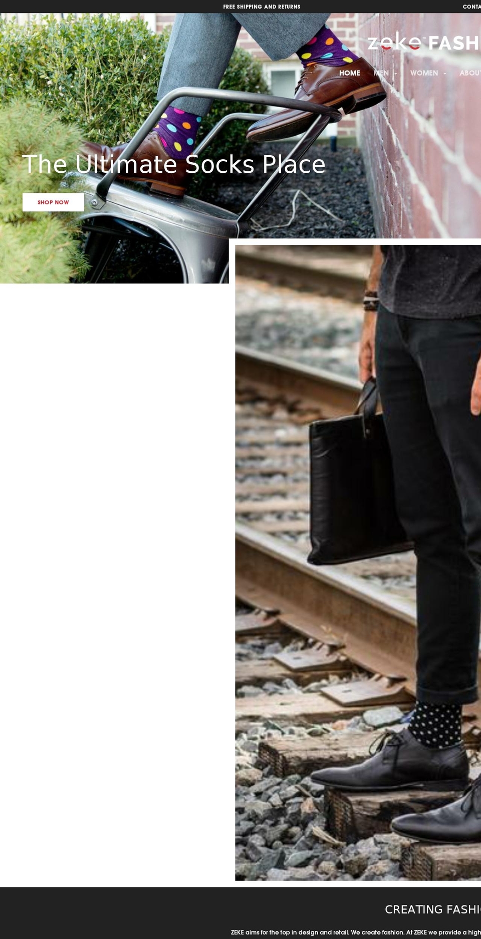 zekefashion.com shopify website screenshot