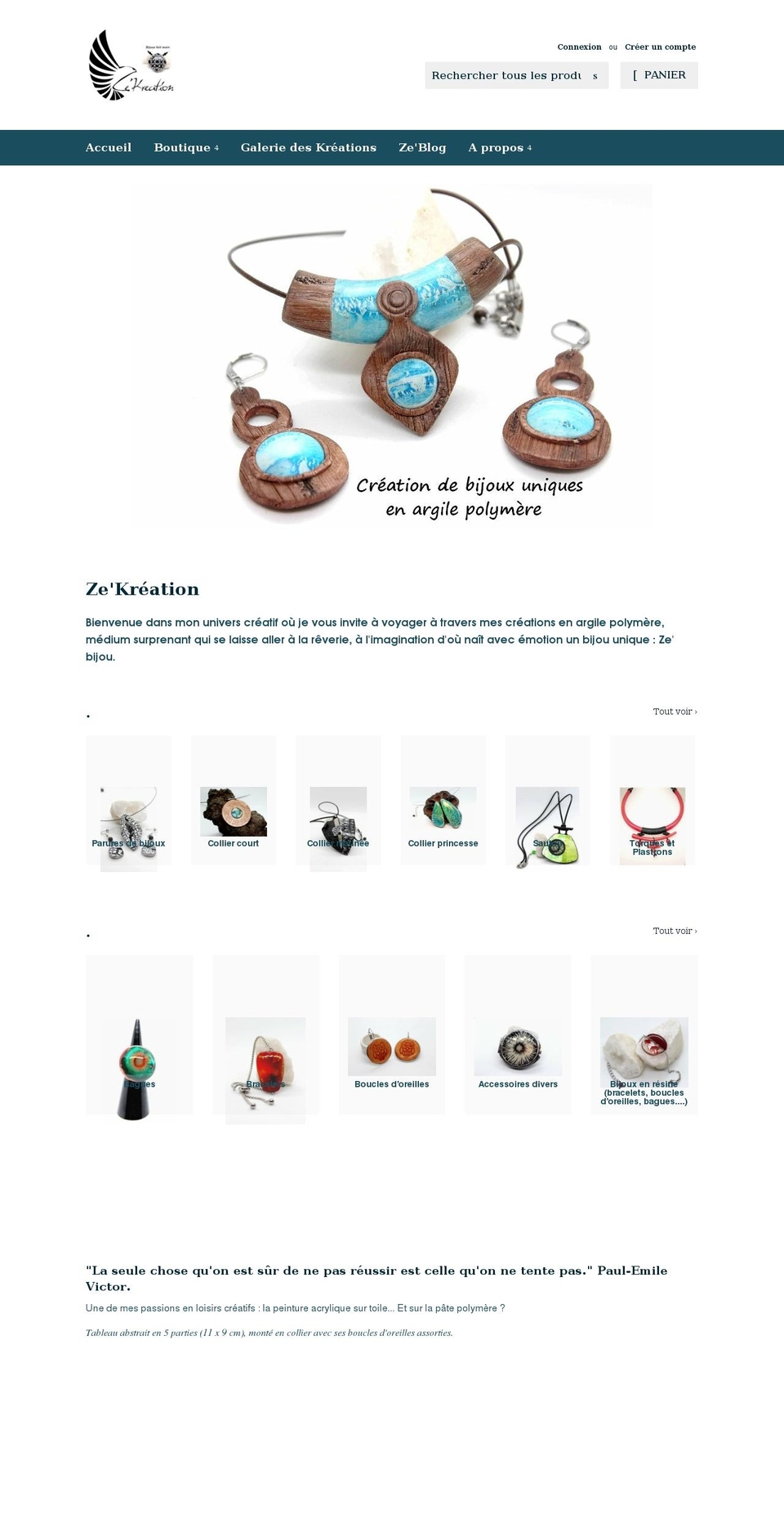 zekreation.com shopify website screenshot