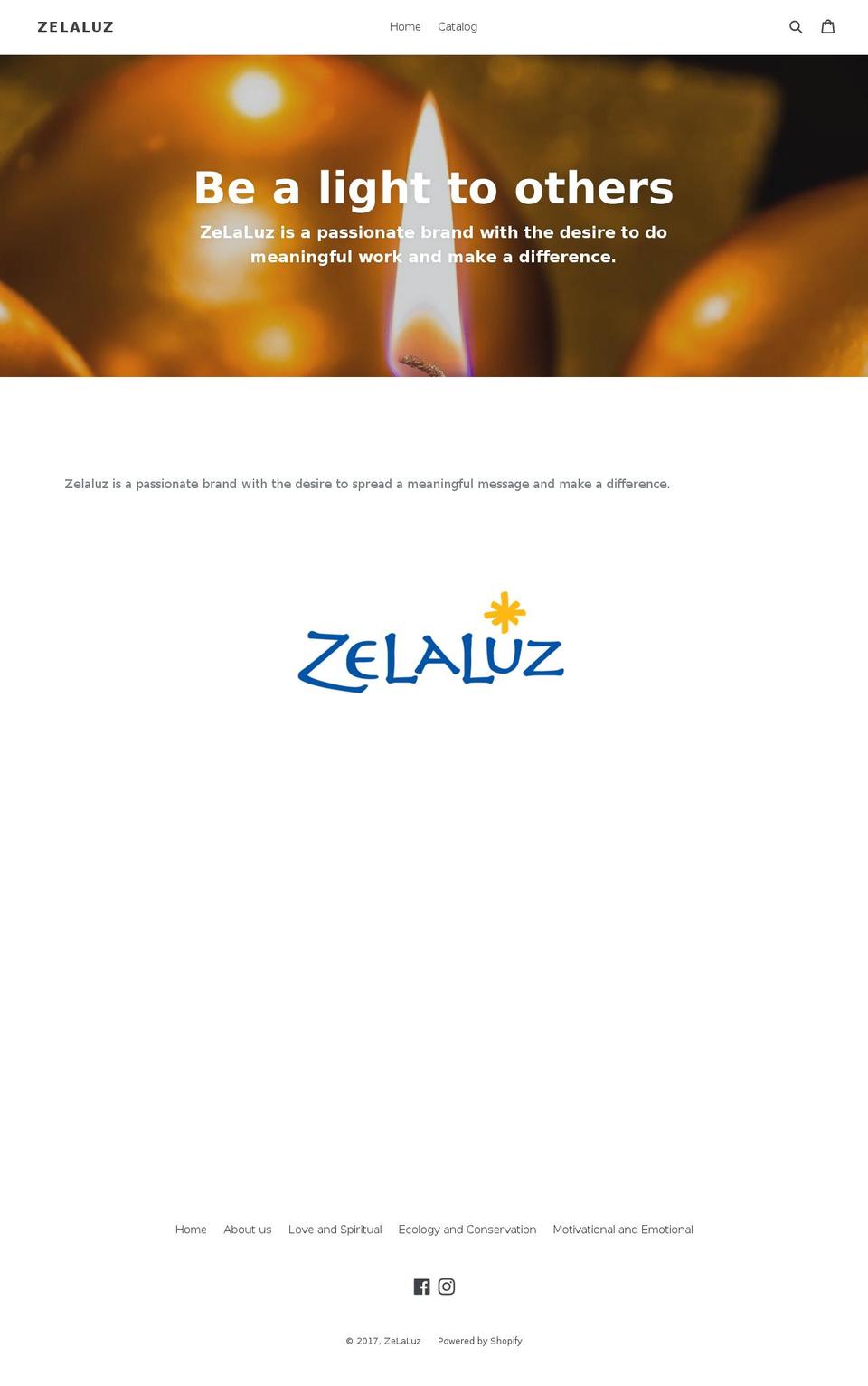 zelaluz.com shopify website screenshot