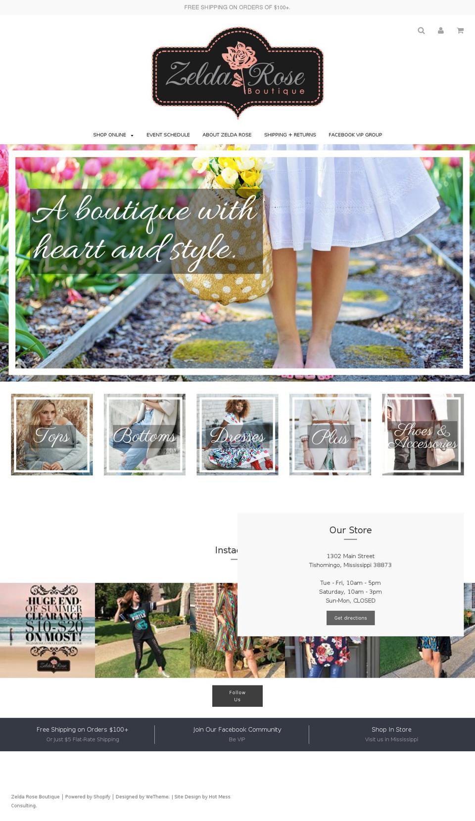 zeldarose.com — Shopify storefront screenshot