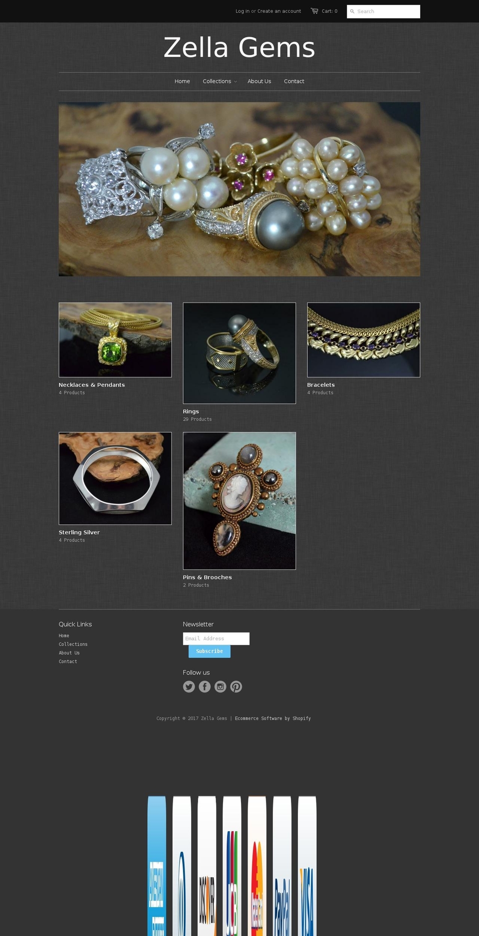 zellagems.com shopify website screenshot