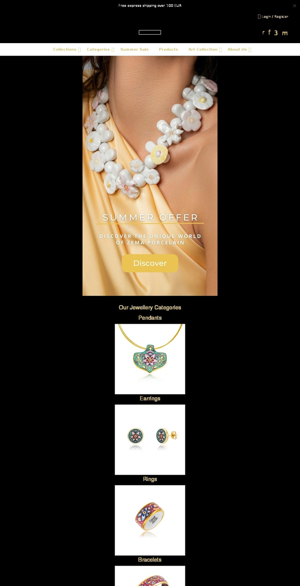 zemaart.com — Shopify storefront screenshot
