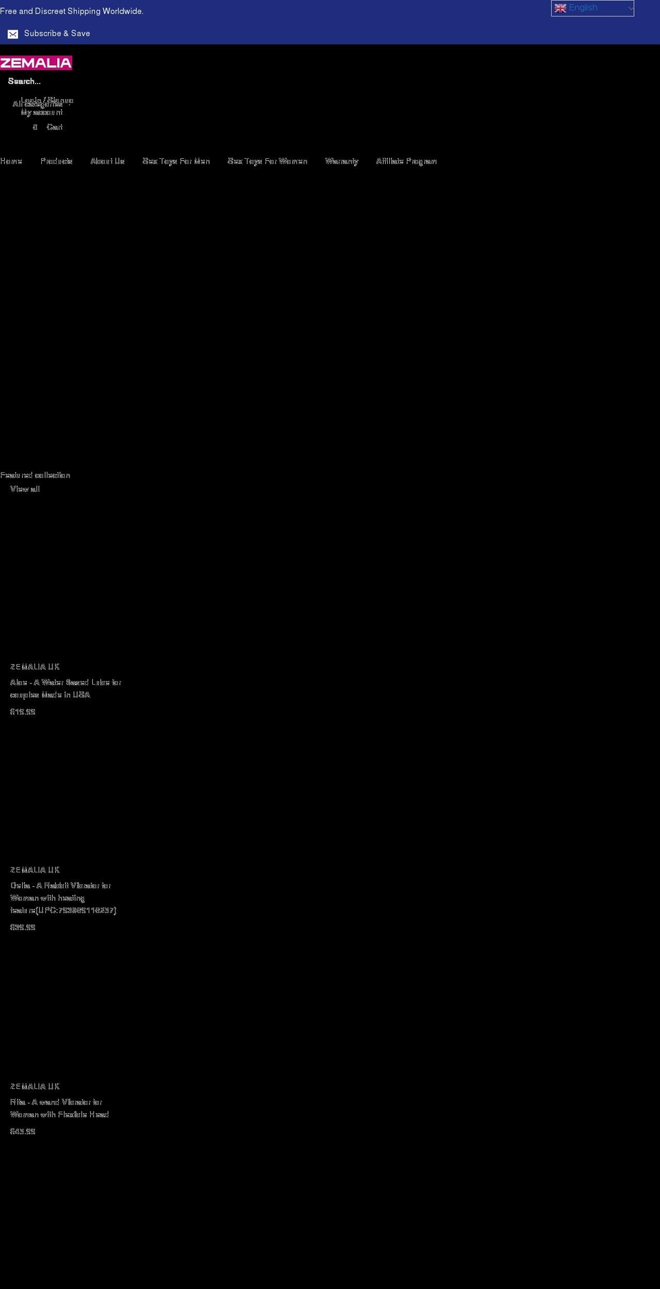 zemalia.com shopify website screenshot