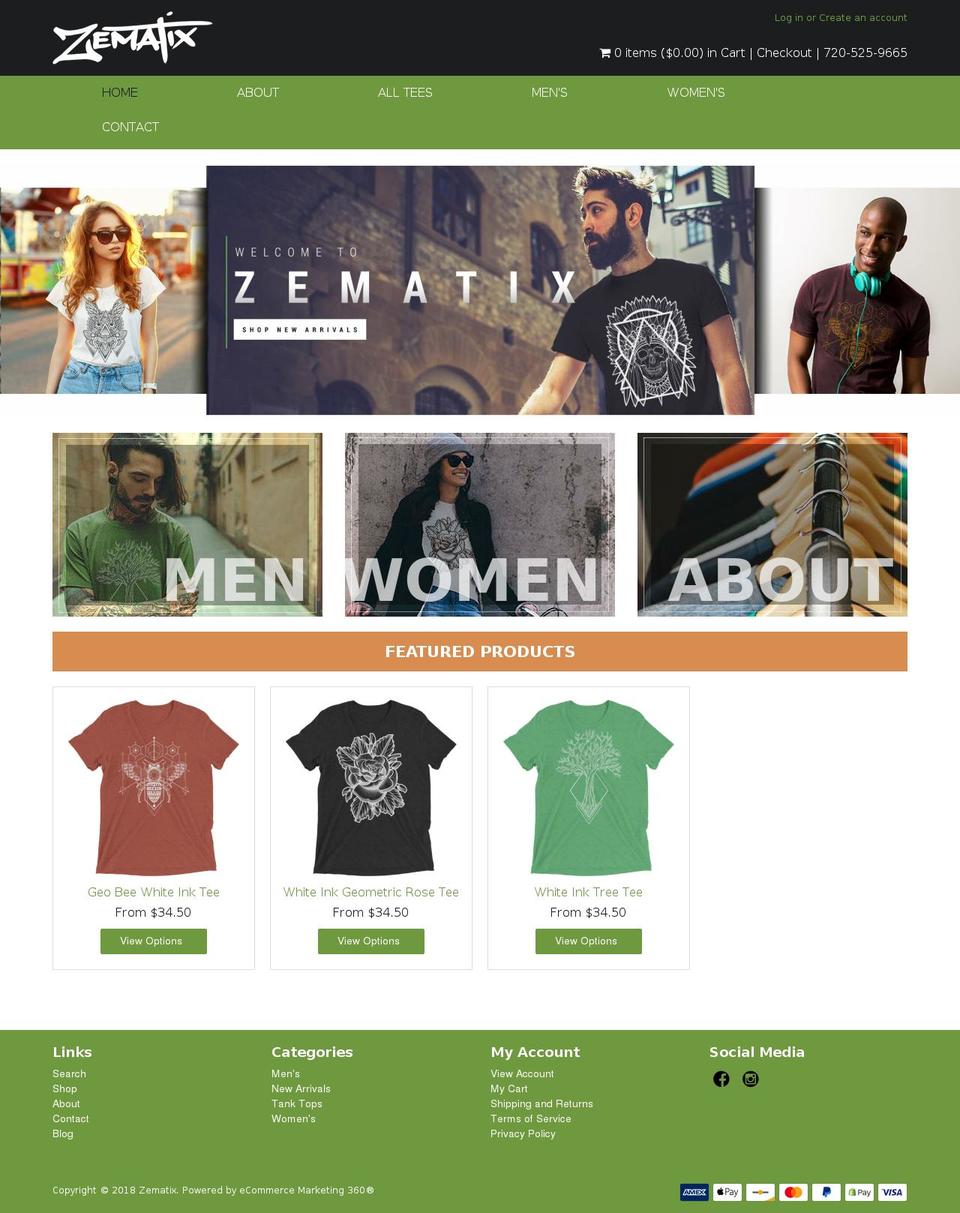 zematix.com — Shopify storefront screenshot