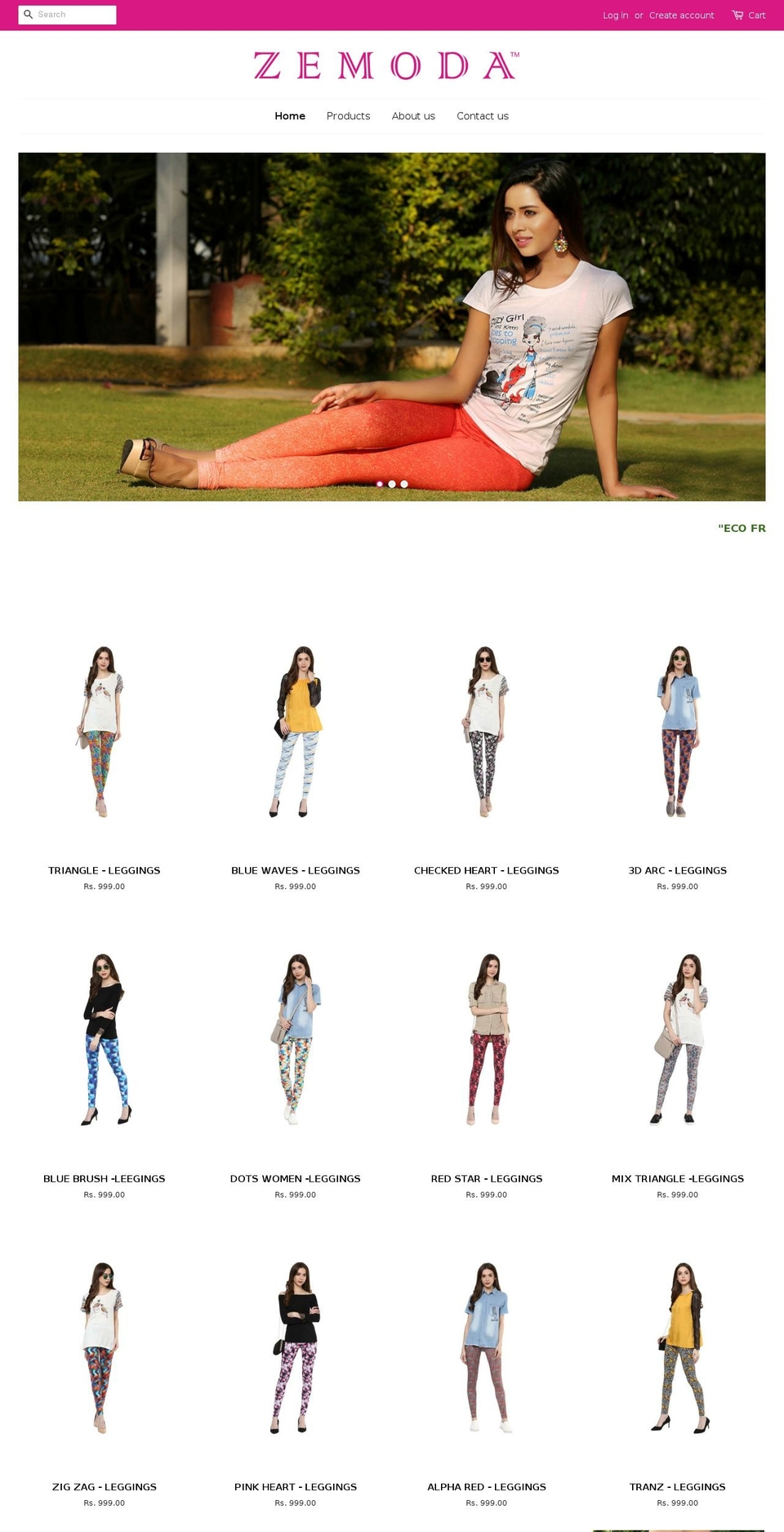 zemoda.com shopify website screenshot