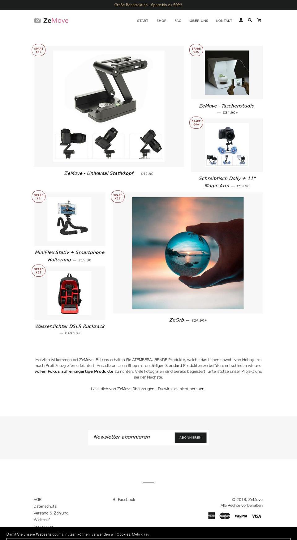 zemove.de shopify website screenshot