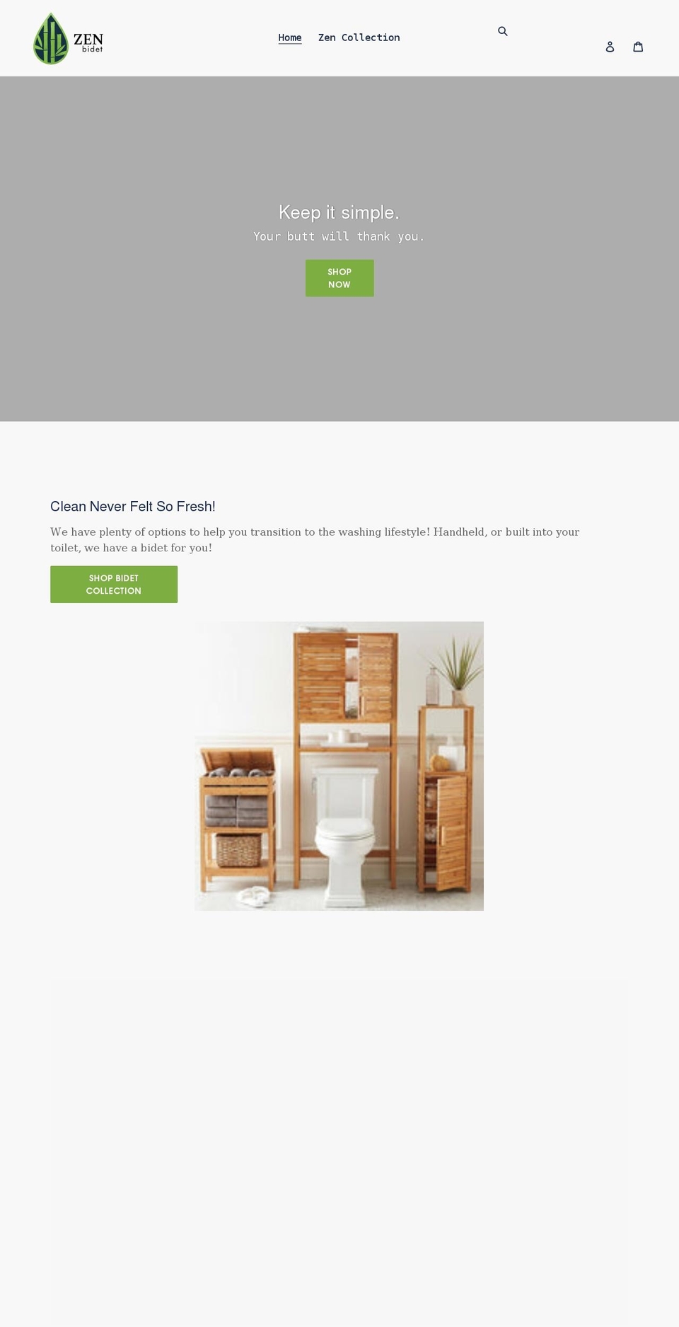 zen-bidet.com shopify website screenshot